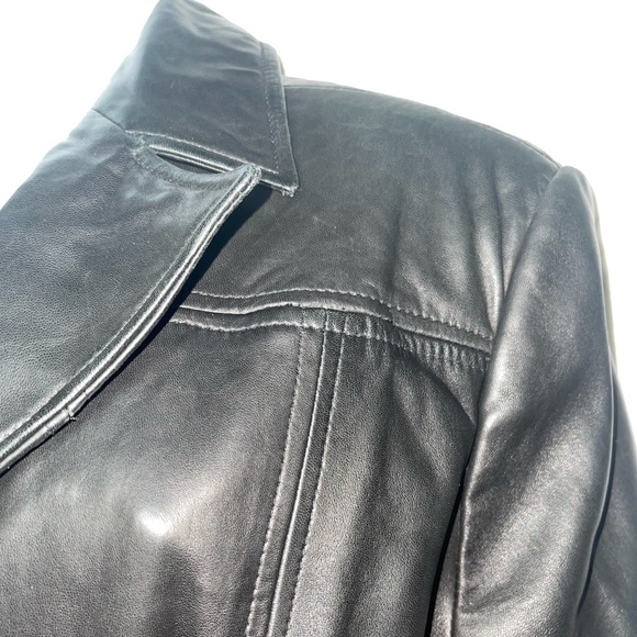 CRINKLED WASHED LEATHER TRENCH - Picture 9 of 15